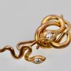 Snake Serpent Cufflinks 14K Yellow Gold - close up 2