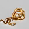 Snake Serpent Cufflinks 14K Yellow Gold - single