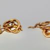 Snake Serpent Cufflinks 14K Yellow Gold - set back