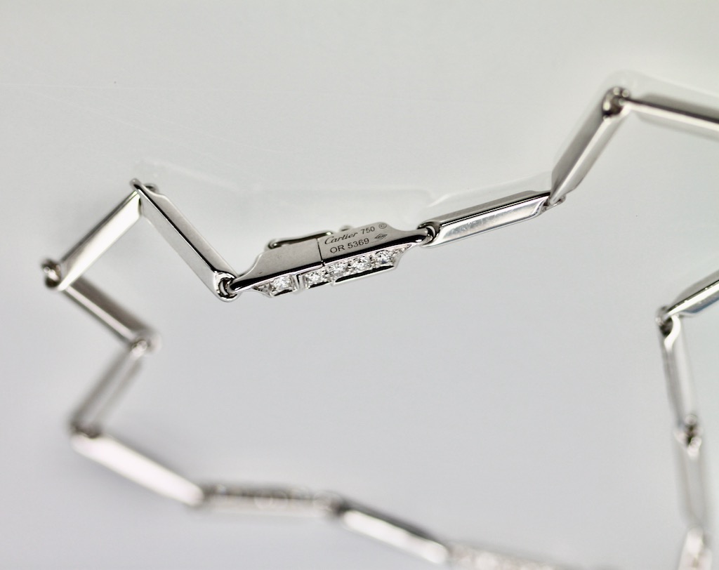 Cartier Diamond Onyx Emerald Necklace – clasp engraving