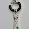 Cartier Diamond Onyx Emerald Necklace - onyx close up