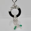 Cartier Diamond Onyx Emerald Necklace  - onyx detail