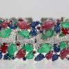 Tutti Frutti Carved Stones Diamond Bracelet - horizontal 3