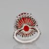 Large Fire Opal ring with Diamond surround - back