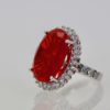Large Fire Opal ring with Diamond surround - angle