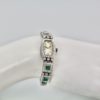 Deco Emerald Diamond Platinum Ladies strap watch - model