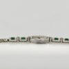 Deco Emerald Diamond Platinum Ladies strap watch - upview