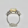 Large Yellow Sapphire Ring with Diamond Side Accents - on stand