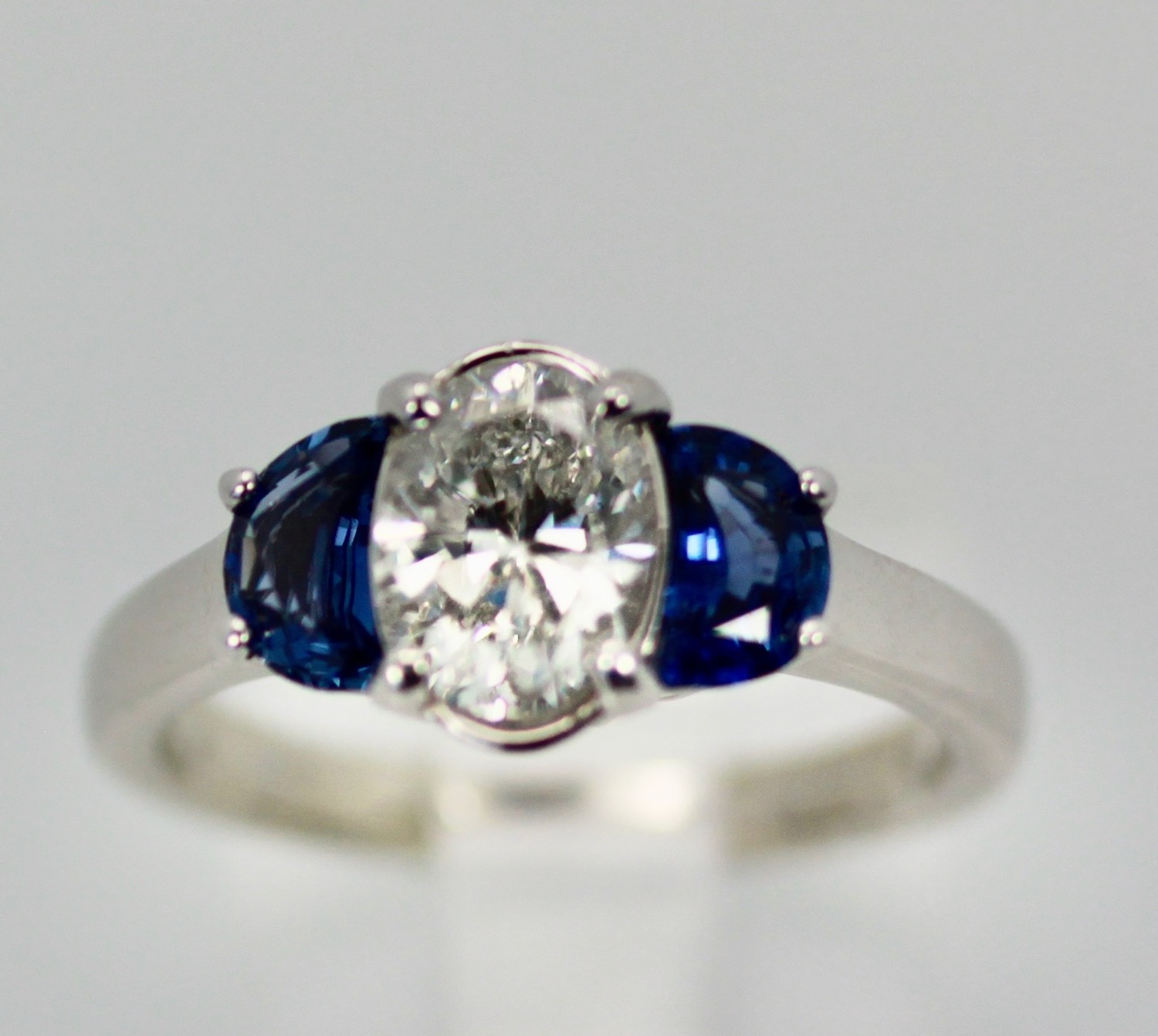 Crescent Diamond Engagement Ring, Point No Studio – Point No Point Studio