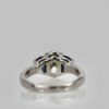 Diamond Ring with Half Moon Sapphire Sides - back