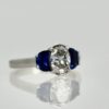 Diamond Ring with Half Moon Sapphire Sides - angle 2