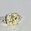 Large Yellow Sapphire Ring with Diamond Side Accents 7