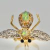 Opal Diamond Sapphire Articulated Bee Ring - top view