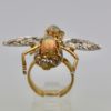 Opal Diamond Sapphire Articulated Bee Ring - back