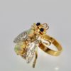 Opal Diamond Sapphire Articulated Bee Ring - side