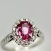 Pink Sapphire and Diamond Ring - close up