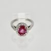 Pink Sapphire and Diamond Ring - down angle