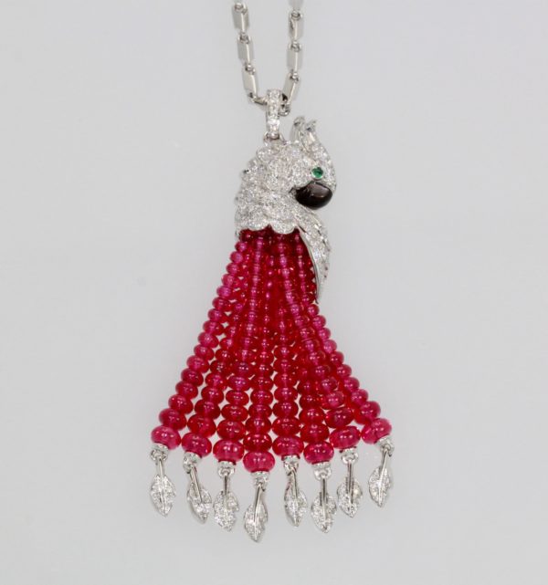 Cartier Les Oiseaux Liberes Ruby Diamond Necklace