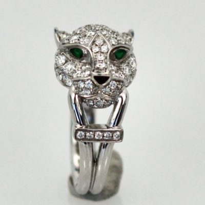 Cartier Diamond Panthere Head Ring - detail
