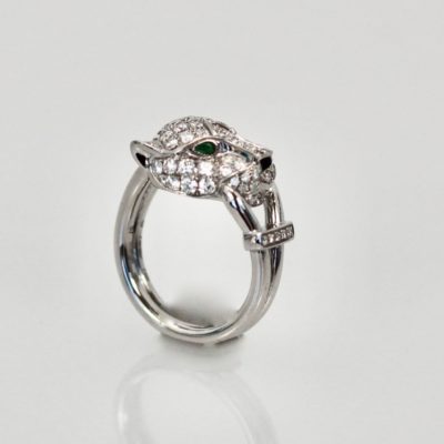 Cartier Diamond Panthere Head Ring - right view