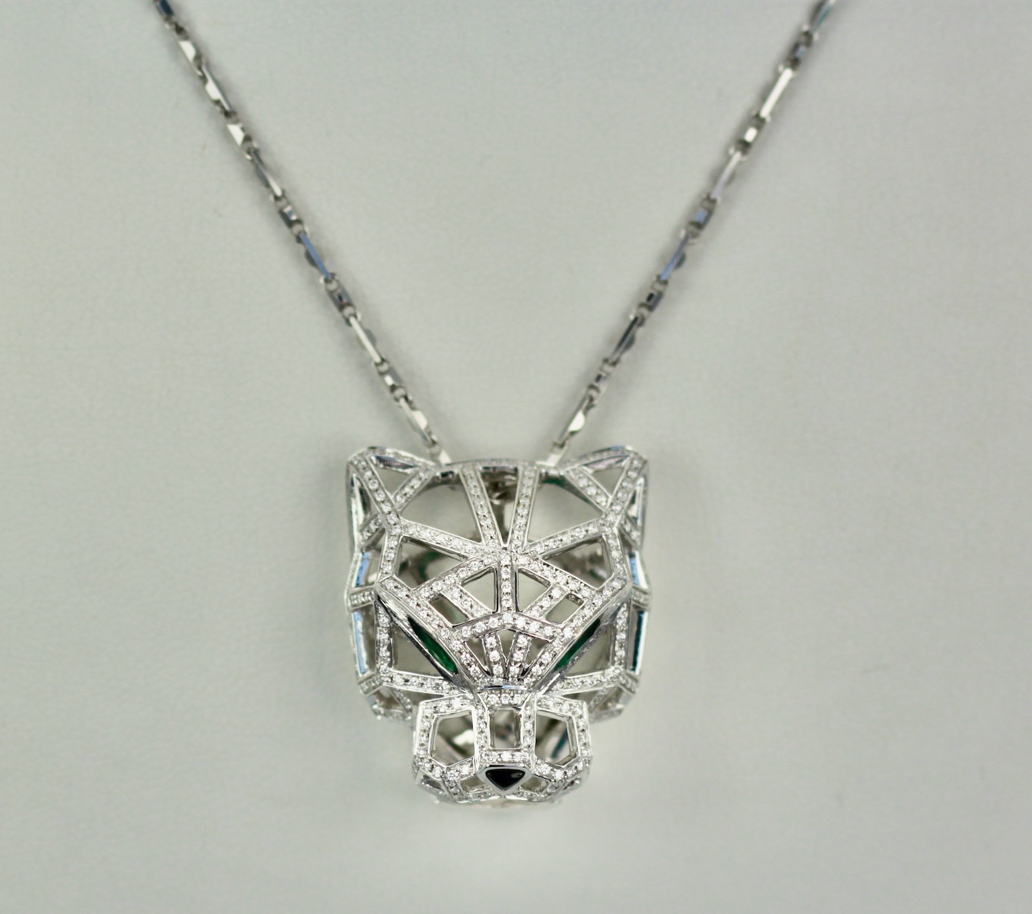 Cartier Diamond Open Panthere Pendant and Necklace