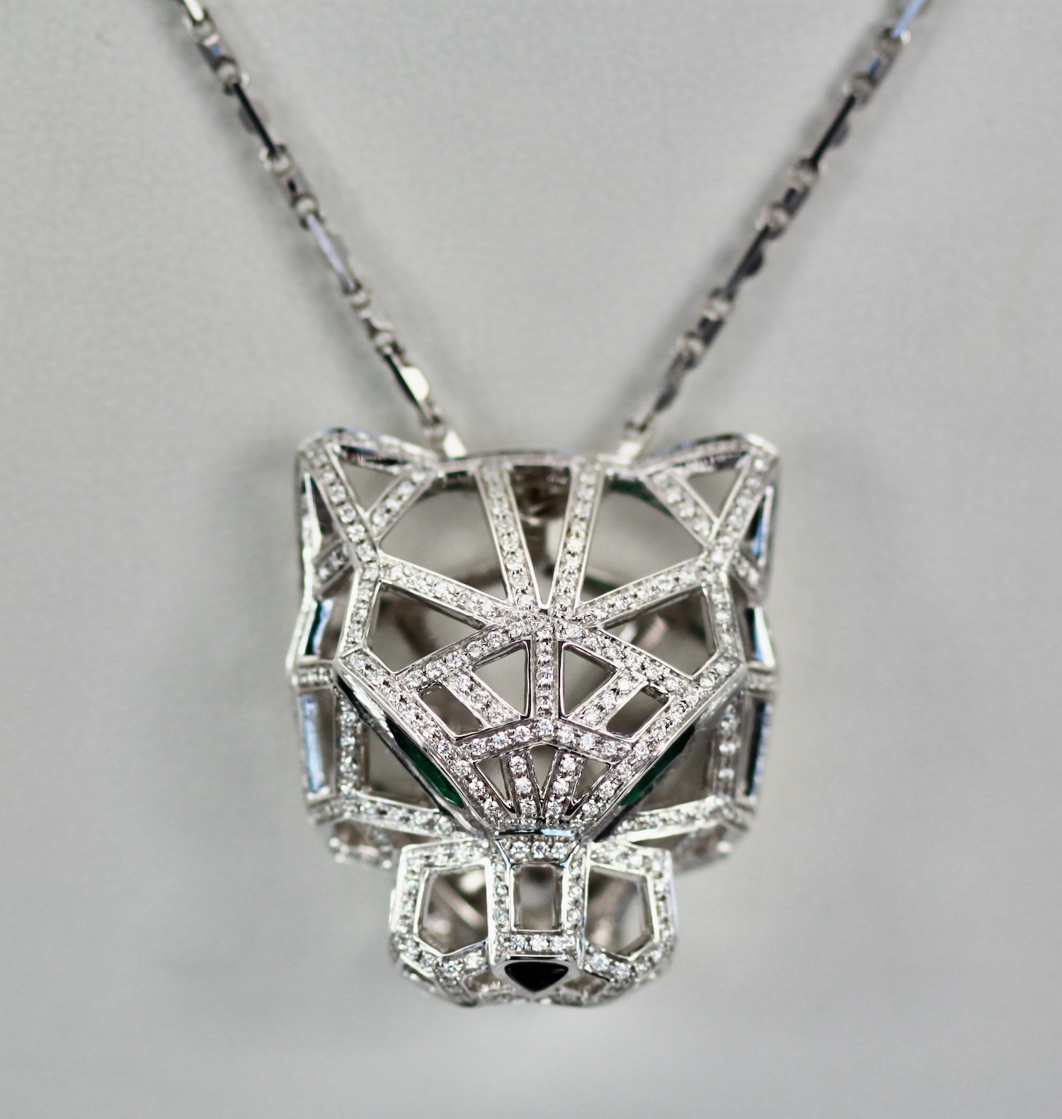 Cartier Diamond Open Panthere Pendant and Necklace – detail 2