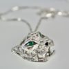 Cartier Diamond Open Panthere Pendant and Necklace - angle