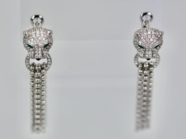 Cartier Panther Diamond Earrings with Tassels