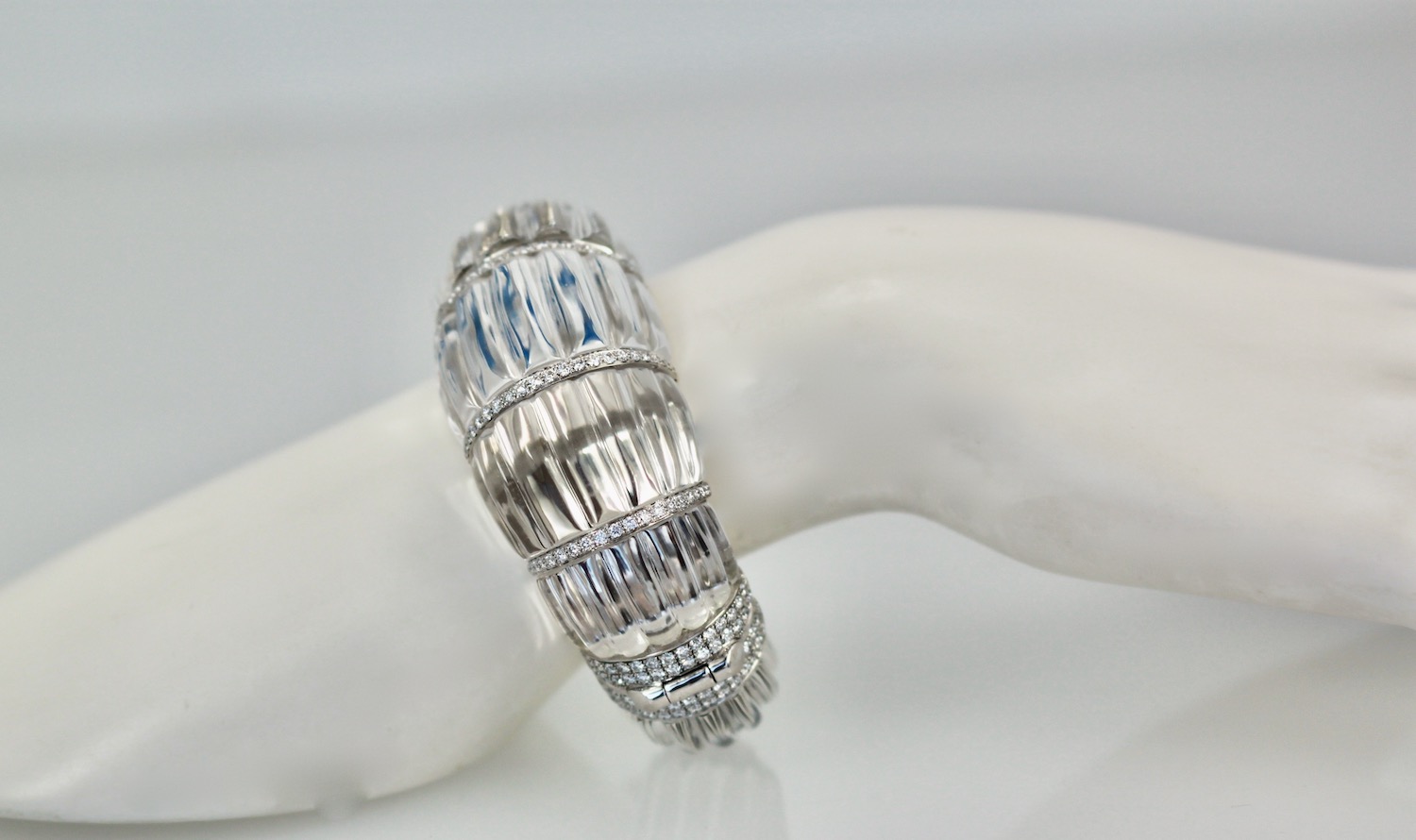 David Webb Rock Crystal Bracelet with Diamonds – model