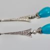 Deco Diamond Turquoise Drop Earrings