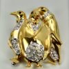 Italian Penguin Gold Brooch  - close up2