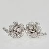 Diamond Rose Flower Earrings - detail