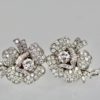 Diamond Rose Flower Earrings - close up