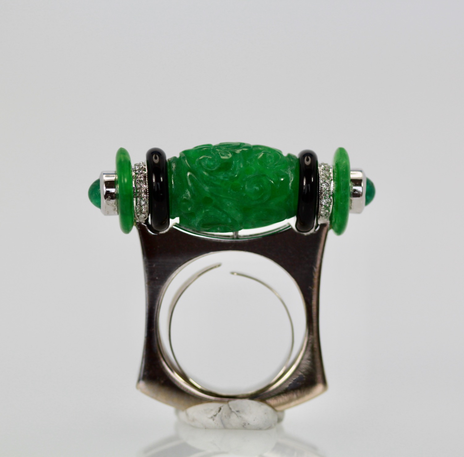 Cabochon Emerald Ruby Diamond Cuff Bracelet | $6,750 CDB Jewelry