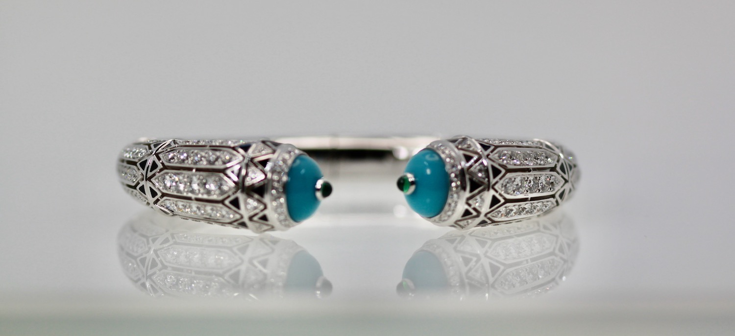  Cartier High Jewelry Diamond Turquoise Bracelet 2