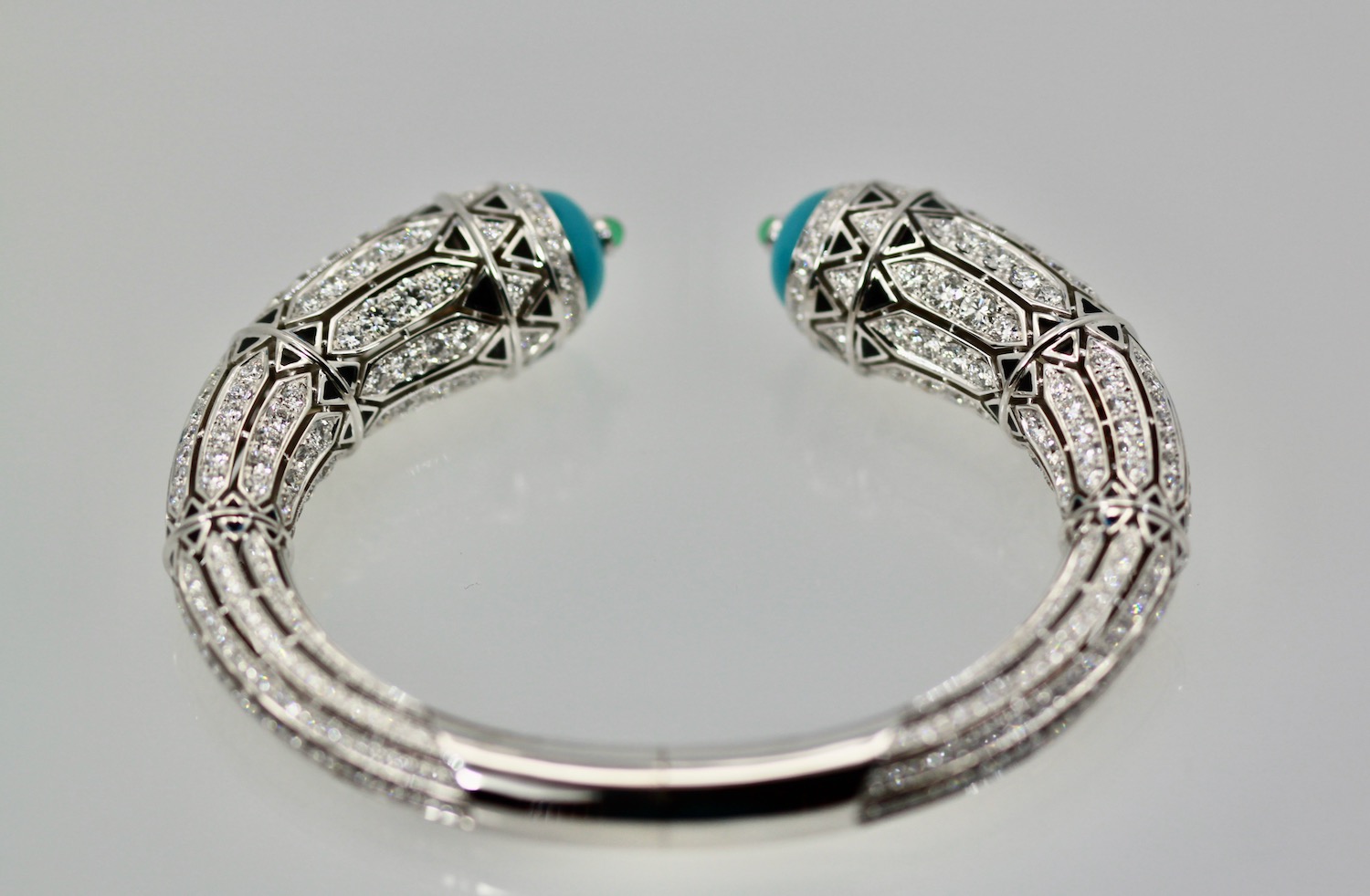  Cartier High Jewelry Diamond Turquoise Bracelet – detail