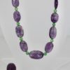 Vintage Carved Amethyst Jade Necklace - set with ring and earrings