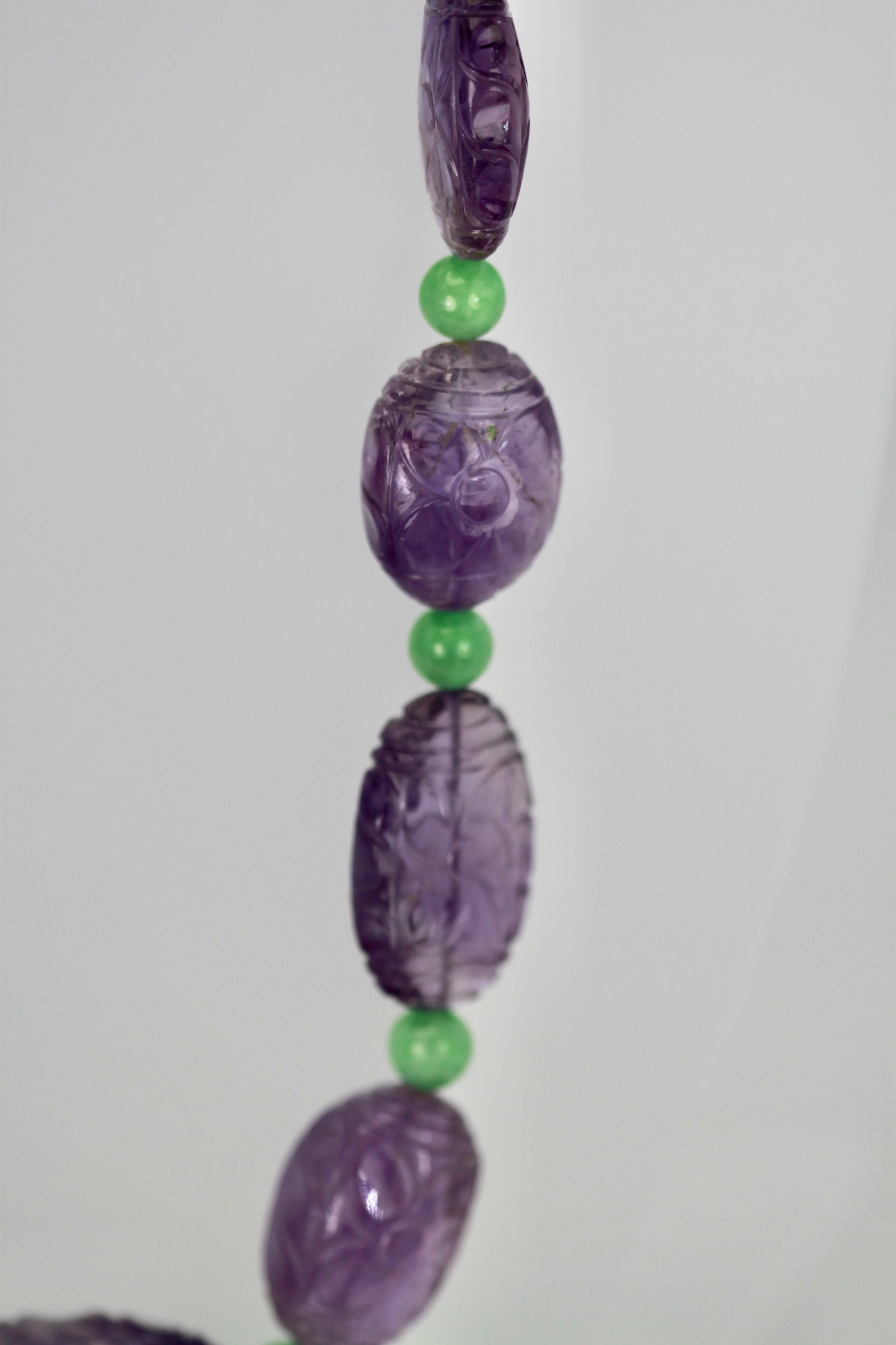 Vintage Carved Amethyst Jade Necklace – section 4