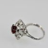 Natural Garnet Rhodolite Diamond Ring - side view