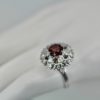 Natural Garnet Rhodolite Diamond Ring - model 2