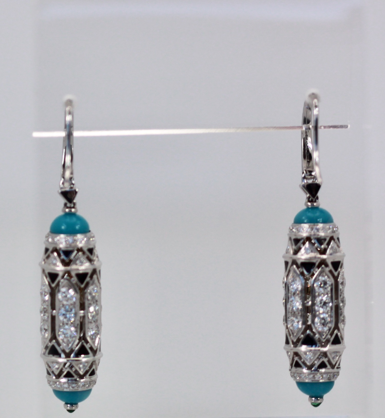Cartier High Jewelry Diamond Turquoise Earrings