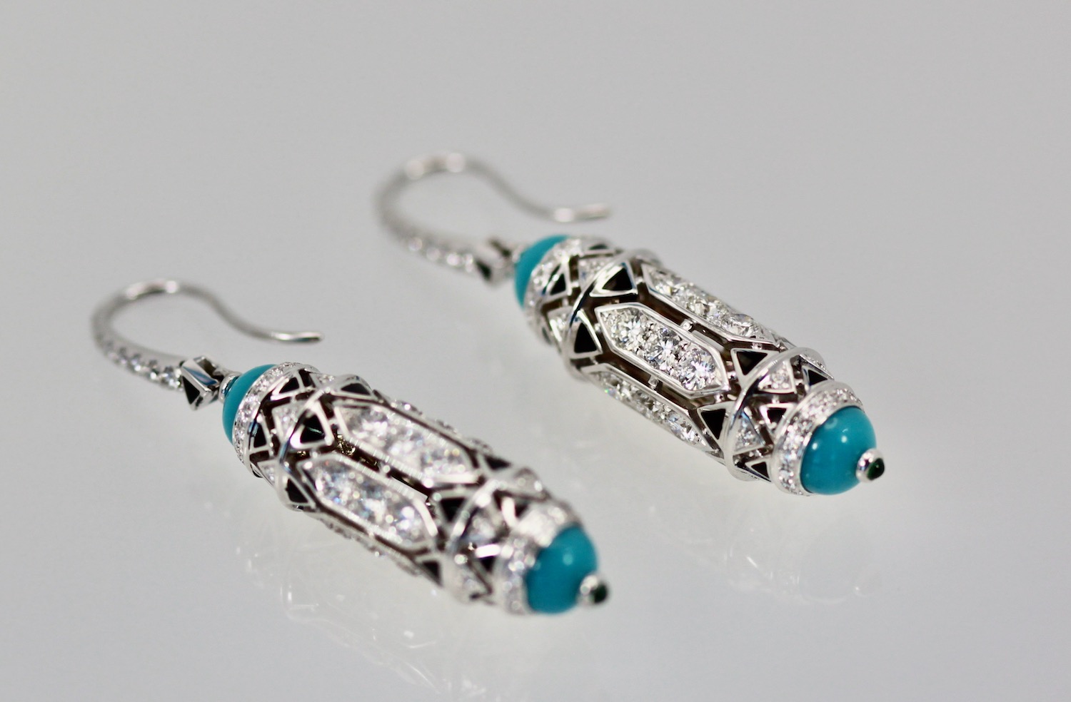 Cartier High Jewelry Diamond Turquoise Earrings – set 2