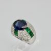 Bulgari Trombino Sapphire Emerald Diamond Ring - angle