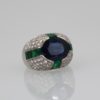 Bulgari Trombino Sapphire Emerald Diamond Ring - angle 3