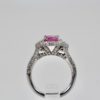 Pink Sapphire diamond ring - on stand