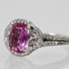 Pink Sapphire diamond ring - close up
