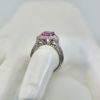 Pink Sapphire diamond ring - top view