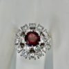 Natural Garnet Rhodolite Diamond Ring