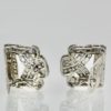 Deco Diamond Double Clip Brooches Platinum