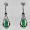 Jade Enamel Diamond Long Earrings